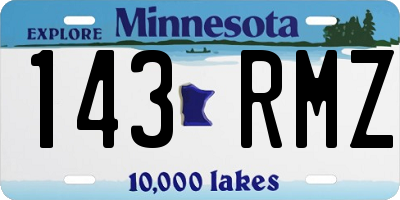 MN license plate 143RMZ