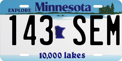 MN license plate 143SEM
