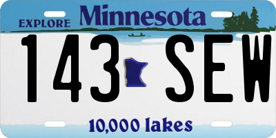 MN license plate 143SEW