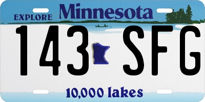 MN license plate 143SFG