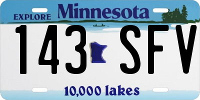 MN license plate 143SFV