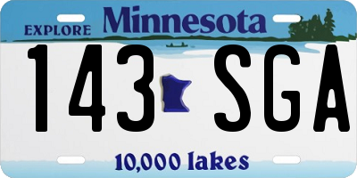 MN license plate 143SGA
