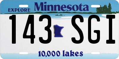 MN license plate 143SGI