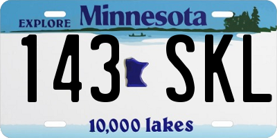 MN license plate 143SKL