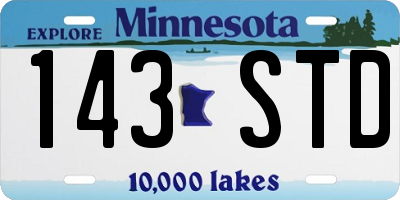 MN license plate 143STD