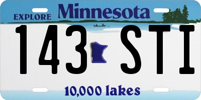 MN license plate 143STI