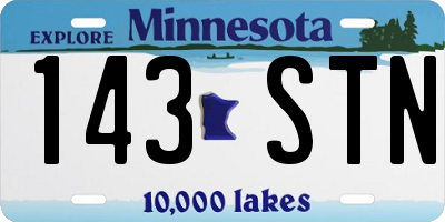 MN license plate 143STN