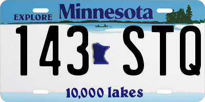 MN license plate 143STQ