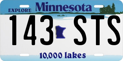 MN license plate 143STS