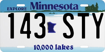 MN license plate 143STY