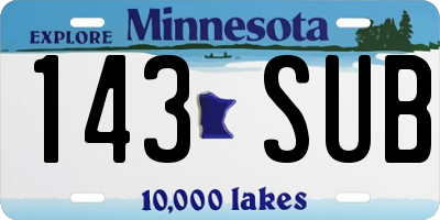 MN license plate 143SUB