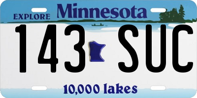 MN license plate 143SUC