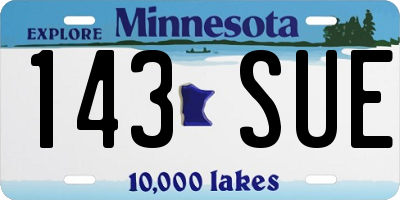 MN license plate 143SUE