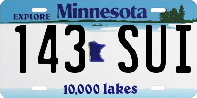 MN license plate 143SUI