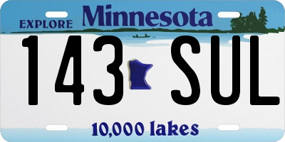 MN license plate 143SUL