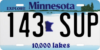 MN license plate 143SUP