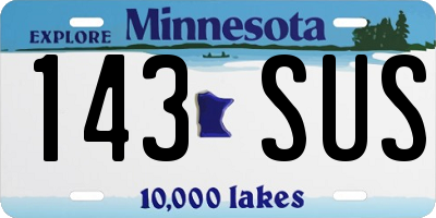 MN license plate 143SUS