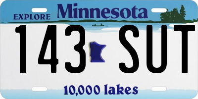 MN license plate 143SUT