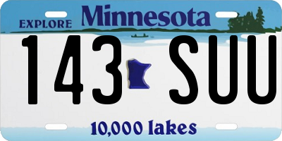 MN license plate 143SUU