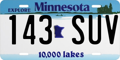 MN license plate 143SUV