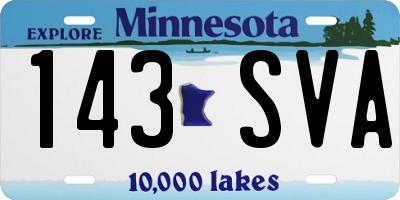 MN license plate 143SVA