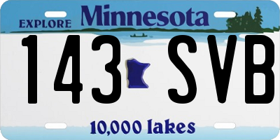 MN license plate 143SVB