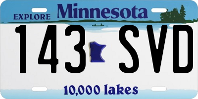 MN license plate 143SVD