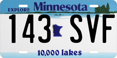 MN license plate 143SVF