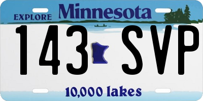 MN license plate 143SVP