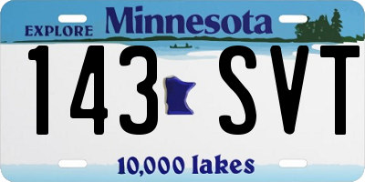 MN license plate 143SVT