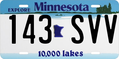 MN license plate 143SVV
