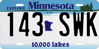 MN license plate 143SWK
