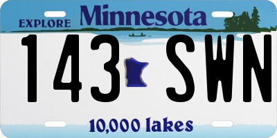 MN license plate 143SWN