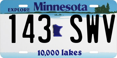 MN license plate 143SWV