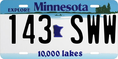 MN license plate 143SWW