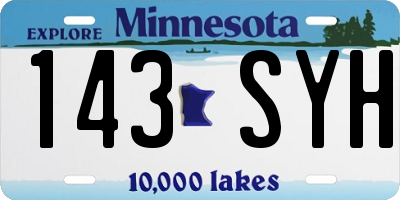 MN license plate 143SYH