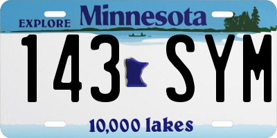 MN license plate 143SYM