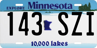 MN license plate 143SZI