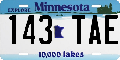 MN license plate 143TAE