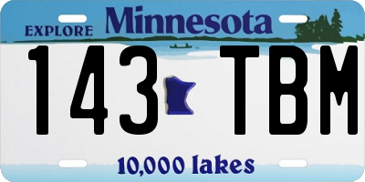 MN license plate 143TBM