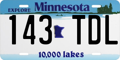 MN license plate 143TDL