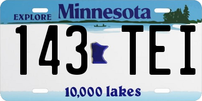 MN license plate 143TEI