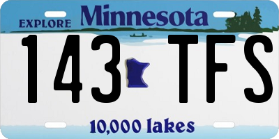 MN license plate 143TFS