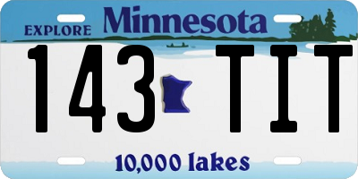 MN license plate 143TIT