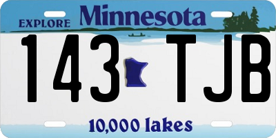 MN license plate 143TJB