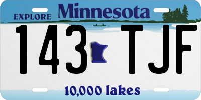MN license plate 143TJF