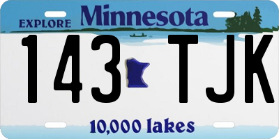 MN license plate 143TJK