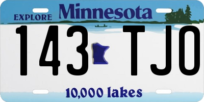 MN license plate 143TJO