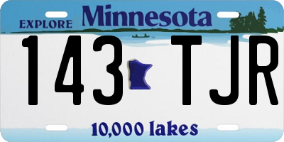 MN license plate 143TJR