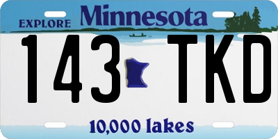 MN license plate 143TKD